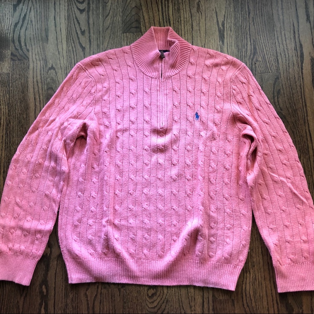 Ralph Lauren polo cable knit 1/4 zip sweater
